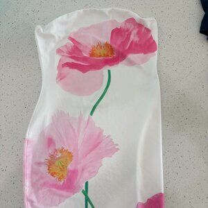 Source Unknown Strapless Dress with Pink Floral Design